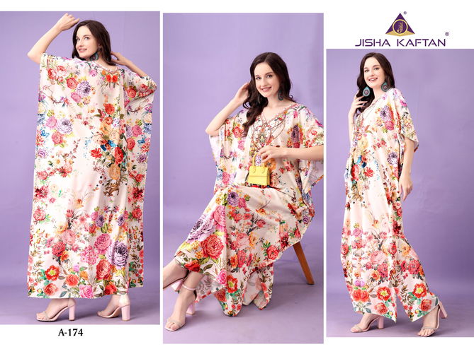 Jisha Afreen Vol 6 Polyester Crepe Kaftan Wholesale In India